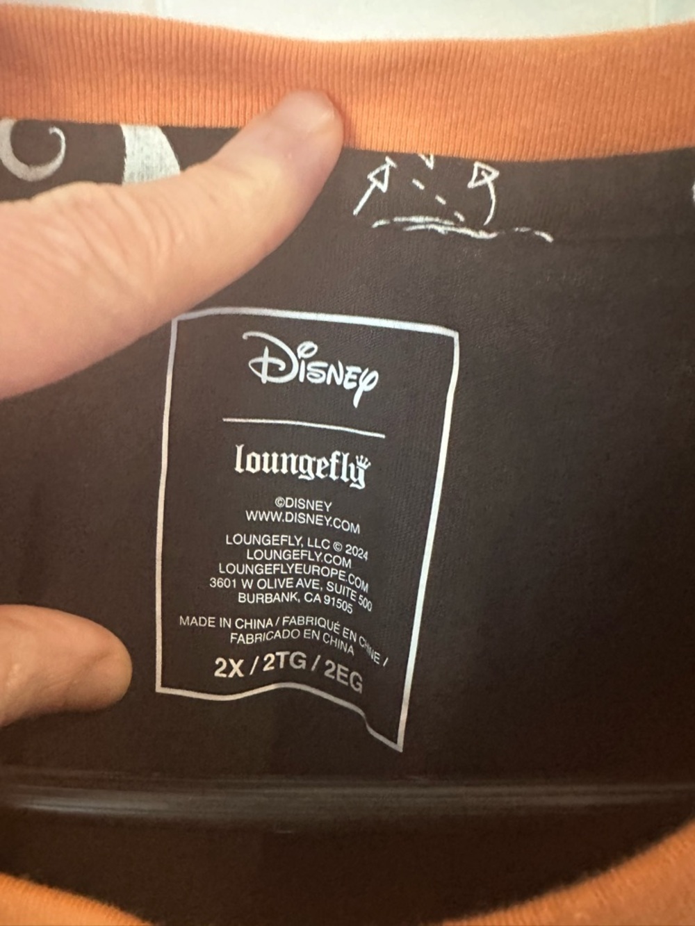 Loungefly Black Tee with Orange Trim - Picture 2 of 6